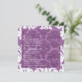 Lavender Damask Wedding Uitnodiging (Staand voorkant)