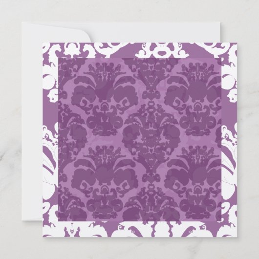Lavender Damask Wedding Uitnodiging (Achterkant)