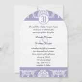  lavender Damask Your Photo Wedding Invites Kaart (Voorkant)
