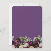 Lavender Dark Moody Elegant Floral Wedding Kaart (Achterkant)