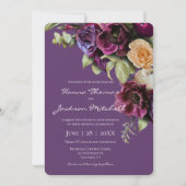 Lavender Dark Moody Elegant Floral Wedding Kaart (Voorkant)