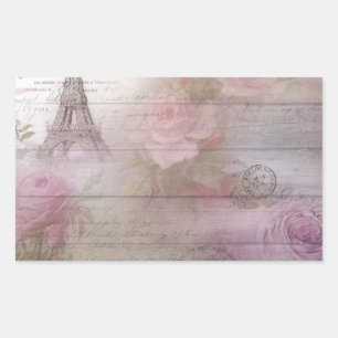 Lavender Decoupage Rechthoekige Sticker