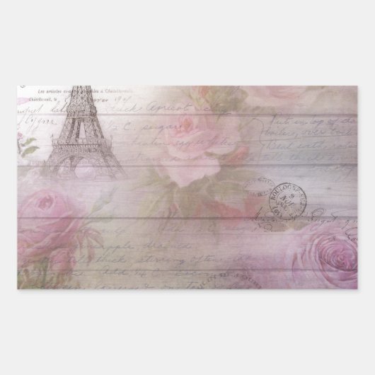 Lavender Decoupage Rechthoekige Sticker (Voorkant)