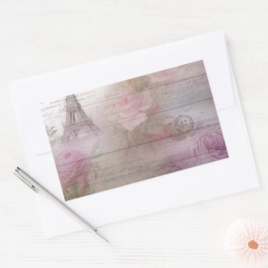 Lavender Decoupage Rechthoekige Sticker (Envelop)