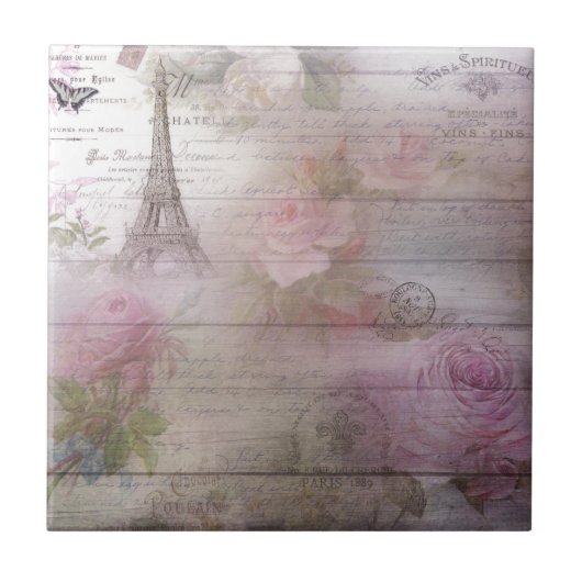 Lavender Decoupage Tegeltje (Voorkant)