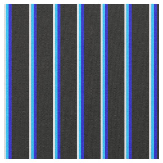 Lavender, Deep Sky Blue, Blue & Black Pattern Stof (Close Up)