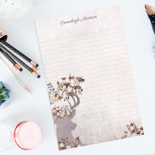 Lavender Deer Dreamweaver Boho Chic Monogram