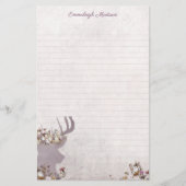 Lavender Deer Dreamweaver Boho Chic Monogram Briefpapier (Voorkant)