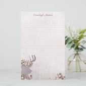 Lavender Deer Dreamweaver Boho Chic Monogram Briefpapier (Staand voorkant)