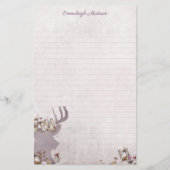 Lavender Deer Dreamweaver Boho Chic Monogram Briefpapier (Voorkant)