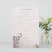 Lavender Deer Dreamweaver Boho Chic Monogram Briefpapier (Staand voorkant)