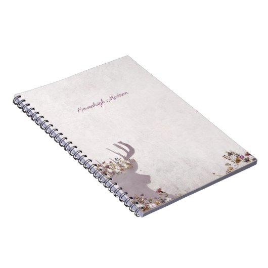 Lavender Deer Dreamweaver Boho Chic Monogram Notitieboek (Rechterzijde)