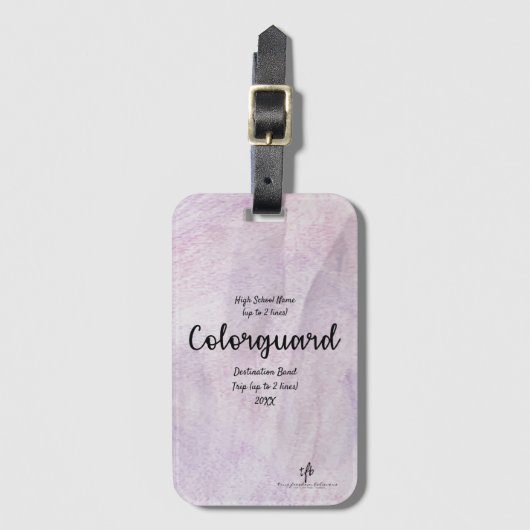 Lavender Delite Colorguard Band Trip Bagagelabel (Voorkant (verticaal))