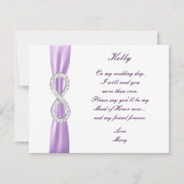 Lavender Diamond Infinity Maid of Honor Kaart