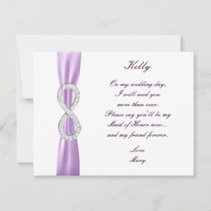 Lavender Diamond Infinity Maid of Honor Kaart