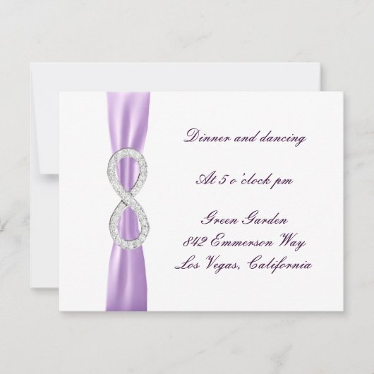 Lavender Diamond Infinity Wedding Reception Kaart (Voorkant)