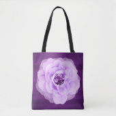 Lavender Diamond Roos Paars Grunge Tote Bag (Voorkant)