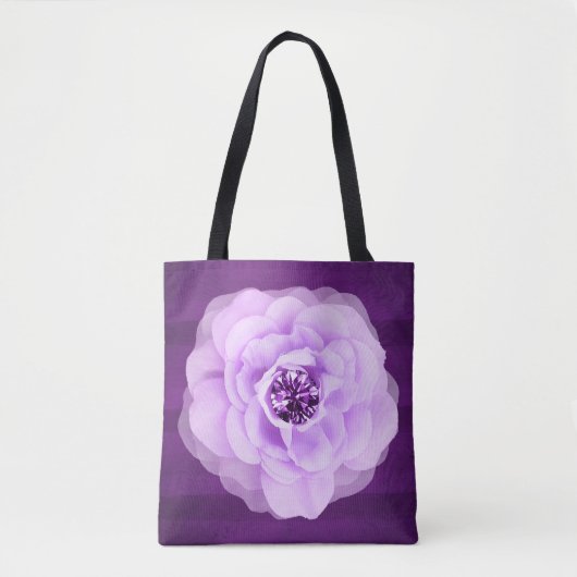 Lavender Diamond Roos Paars Grunge Tote Bag (Voorkant)