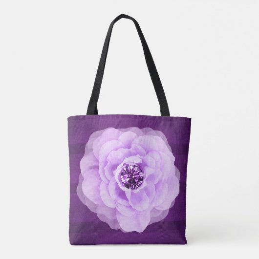Lavender Diamond Roos Paars Grunge Tote Bag (Achterkant)