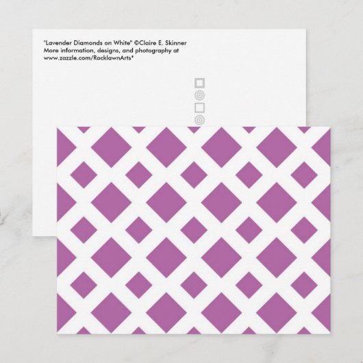 Lavender Diamonds op White Briefkaart (Voorkant / Achterkant)