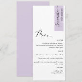 Lavender die met het Elegant Menu van de Naam van (Voorkant / Achterkant)