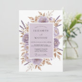 Lavender Divine Botanical Wedding Kaart (Staand voorkant)