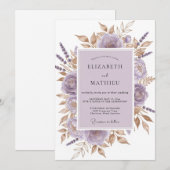 Lavender Divine Botanical Wedding Kaart (Voorkant / Achterkant)