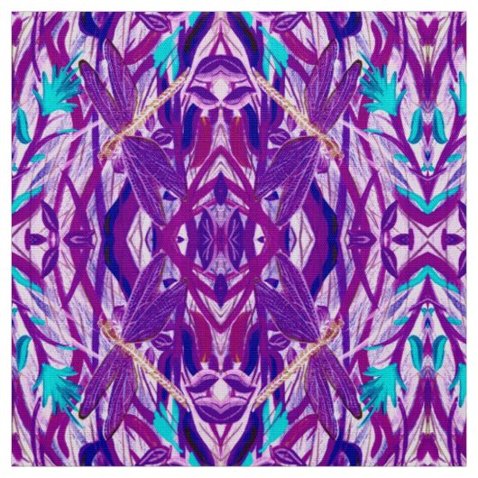 Lavender Dragonfly Fabric Stof (Swatch)