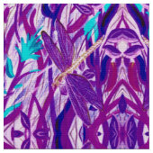 Lavender Dragonfly Fabric Stof (Close Up)