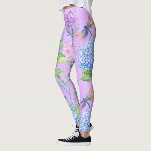 Lavender Dragonfly Floral Garden Legging (Links)