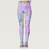 Lavender Dragonfly Floral Garden Legging (Voorkant)