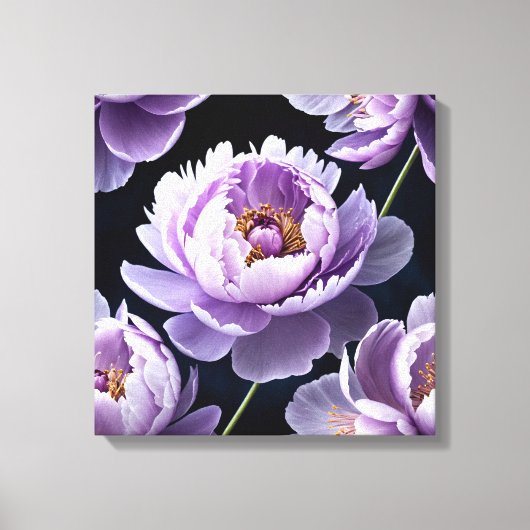 Lavender Dream Peonies Canvas Afdruk (Voorkant)