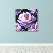 Lavender Dream Peonies Canvas Afdruk (Insitu (Houten vloer))