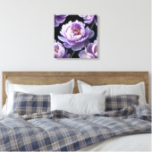 Lavender Dream Peonies Canvas Afdruk (Insitu (Slaapkamer))