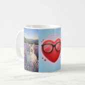 Lavender Dreams: A Gaze of Serenity Koffiemok (Voorkant links)