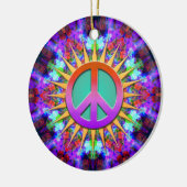 Lavender Dreams Groovy Peace Sign Ornament (Links)