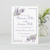 Lavender Dreams: Uitnodiging tot Waterverf bruilof (Staand voorkant)