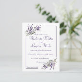 Lavender Dreams: Waterverf bruiloft Briefkaart (Staand voorkant)
