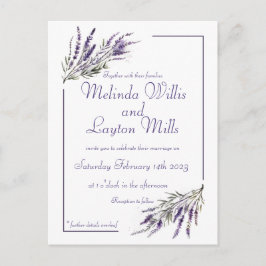 Lavender Dreams: Waterverf bruiloft Briefkaart