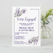 Lavender Dreams: Waterverf Engagement Party Kaart (Staand voorkant)