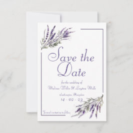 Lavender Dreams: Waterverf sparen de datum uitnodi Save The Date