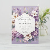 Lavender Dreamy Blossom Wedding Kaart (Staand voorkant)