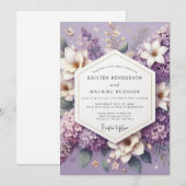Lavender Dreamy Blossom Wedding Kaart (Voorkant / Achterkant)