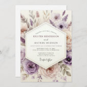 Lavender Dreamy Floral Wedding Kaart (Voorkant / Achterkant)