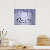Lavender Drip Quinceanera | Paarse ijsvormer Poster (Keuken)