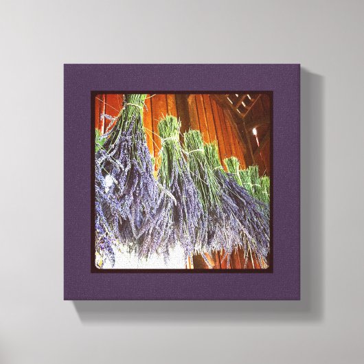 Lavender Drogen in een schuur Canvas Afdruk (Voorkant)