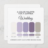Lavender Dusty Lilac Summer Wedding Palette Card Kaart (Voorkant / Achterkant)