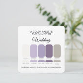 Lavender Dusty Lilac Summer Wedding Palette Card Kaart (Staand voorkant)