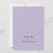Lavender Dusty Paars Floral Gold Lijst Wedding Kaart (Achterkant)