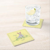 Lavender Easter Bunny Yellow Kartonnen Onderzetters (Insitu)